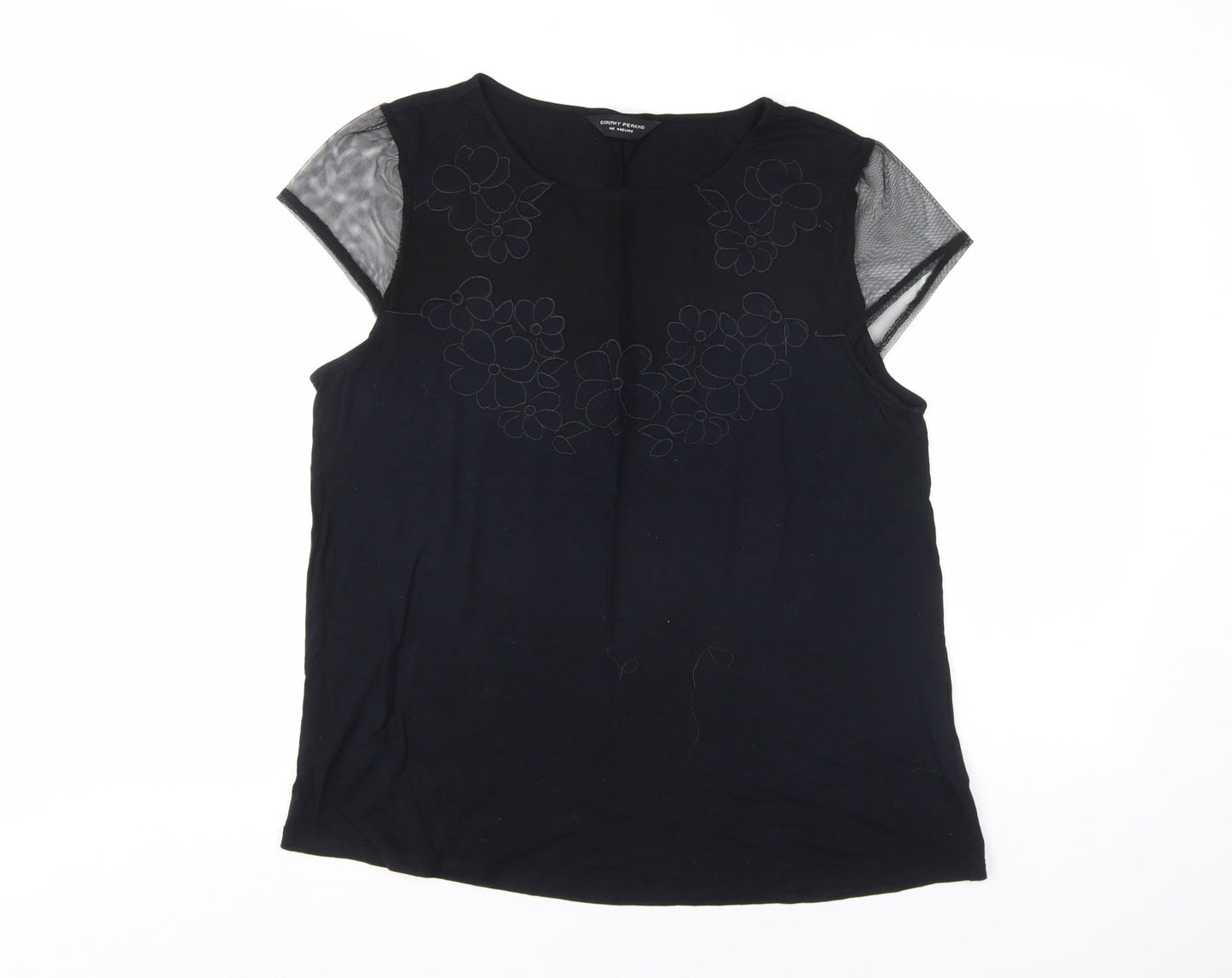 Womens UK Size 16 Dorothy Perkins Black Basic Blouse