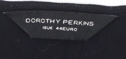 Womens UK Size 16 Dorothy Perkins Black Basic Blouse