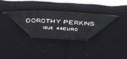 Womens UK Size 16 Dorothy Perkins Black Basic Blouse