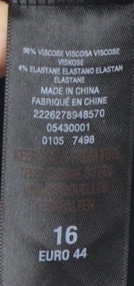 Womens UK Size 16 Dorothy Perkins Black Basic Blouse