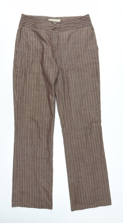 Womens UK Size 4XL NEXT Relaxed Fit Straight Brown Trousers