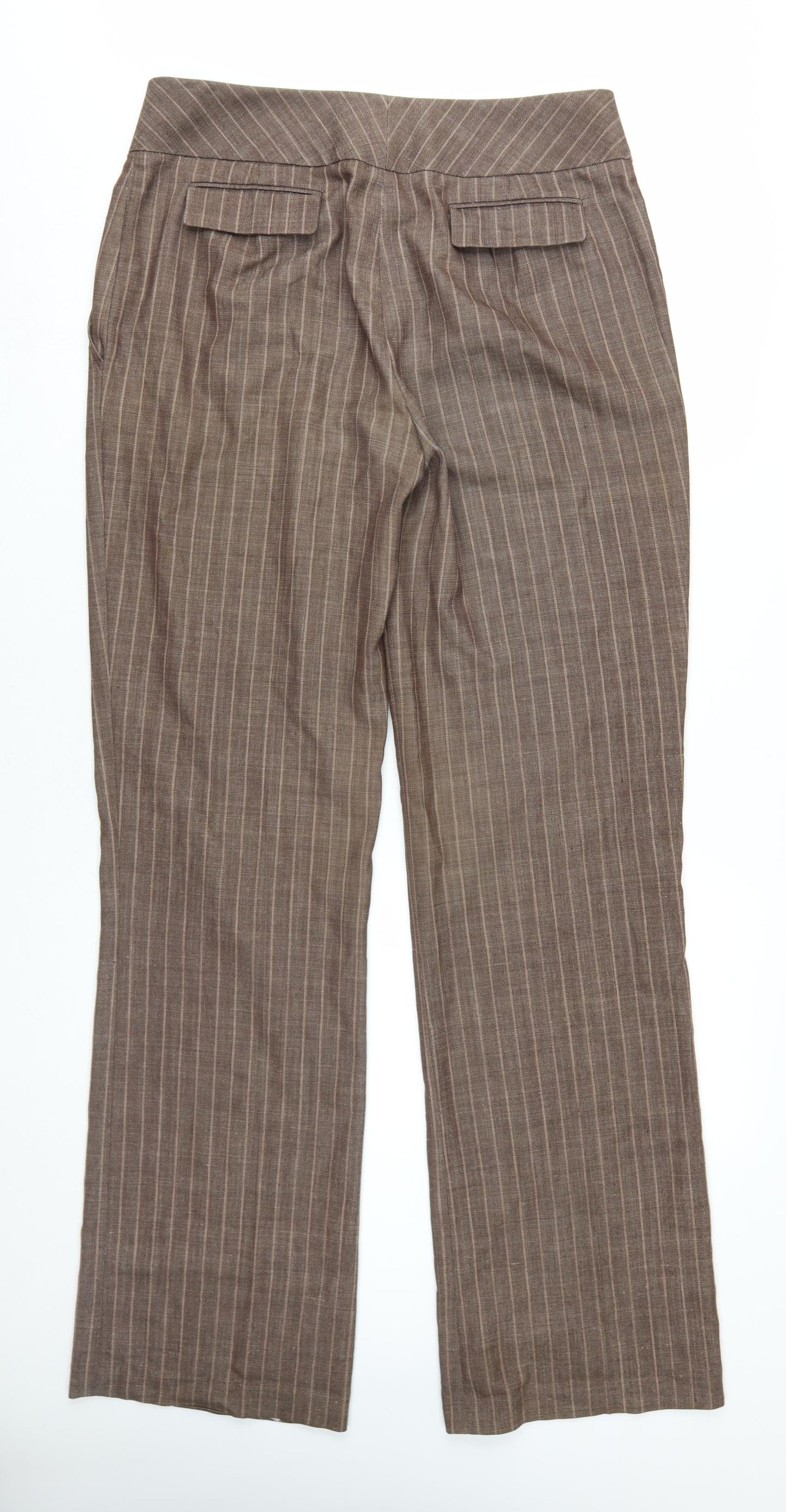 Womens UK Size 4XL NEXT Relaxed Fit Straight Brown Trousers