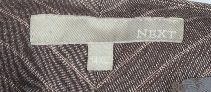 Womens UK Size 4XL NEXT Relaxed Fit Straight Brown Trousers