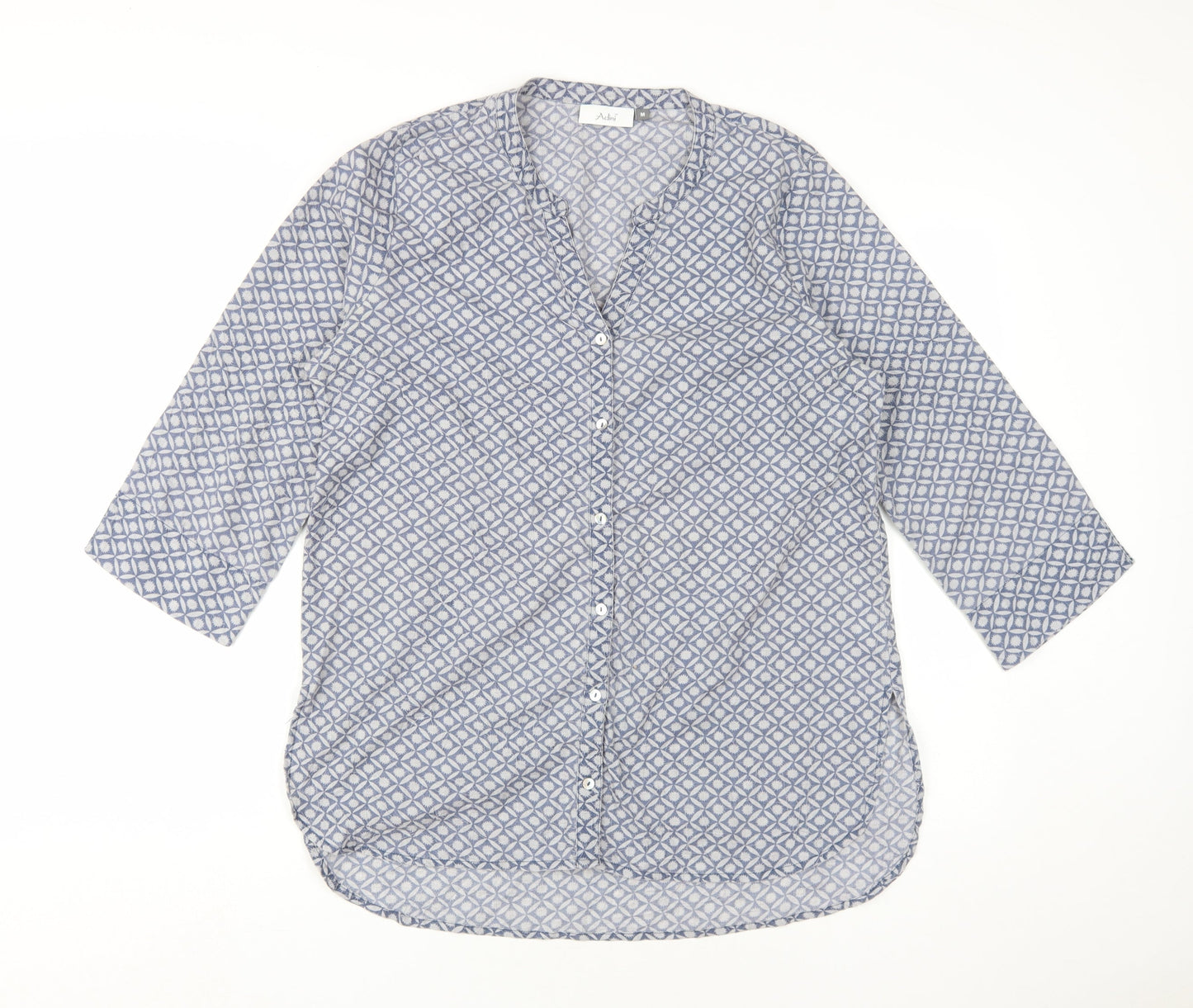 Womens UK Size M Adini Blue Basic Button-Up