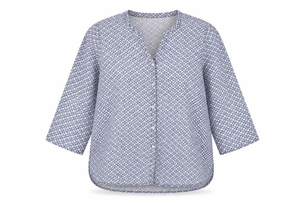 Womens UK Size M Adini Blue Basic Button-Up
