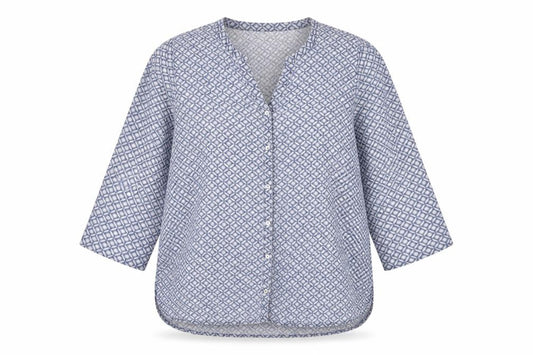 Womens UK Size M Adini Blue Basic Button-Up