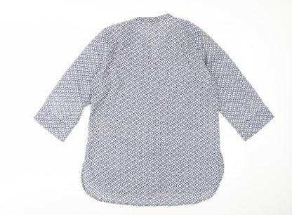 Womens UK Size M Adini Blue Basic Button-Up