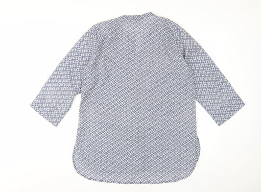 Womens UK Size M Adini Blue Basic Button-Up