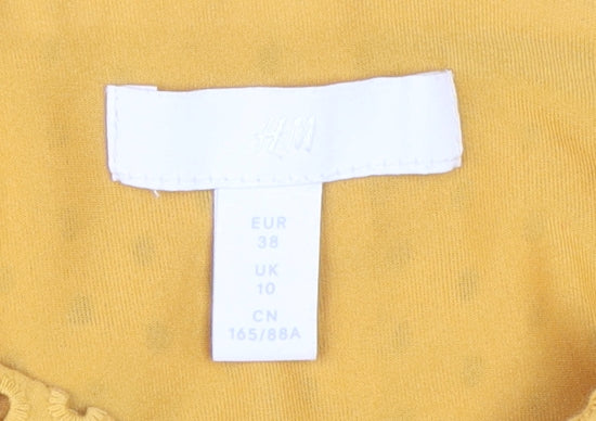 Womens UK Size 10 H&M Yellow  Blouse