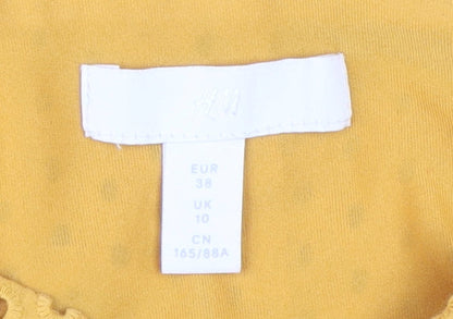 Womens UK Size 10 H&M Yellow  Blouse