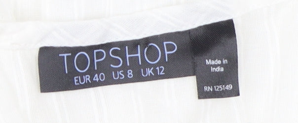 Topshop Women's White Slip Dress, Size 12, Summer Casual