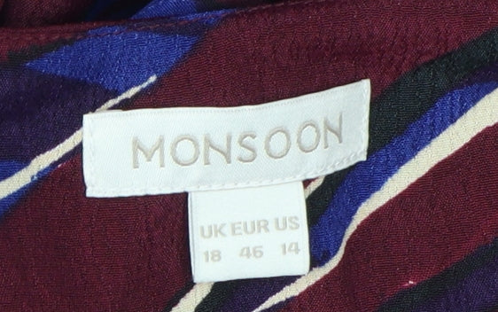 Monsoon Women's Multicoloured Viscose Dress UK 18