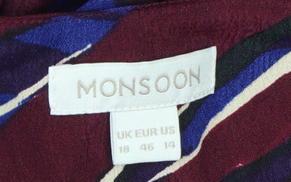 Monsoon Women's Multicoloured Viscose Dress UK 18