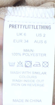 PrettyLittleThing Women's Beige Dress Size 6