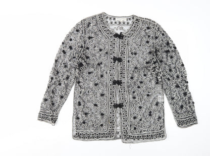 Diagram Women's Black Embroidered Jacket, S/M, Party