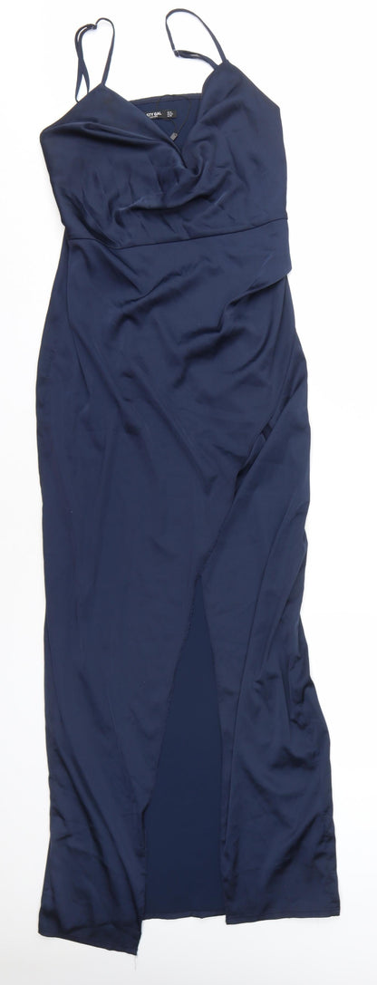 Nasty Gal Women's Blue Slip Dress UK 14 Party Wear