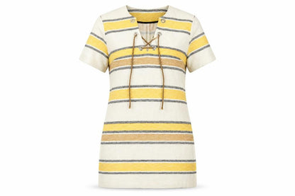 River Island Women's Striped Cotton Linen Shift Dress