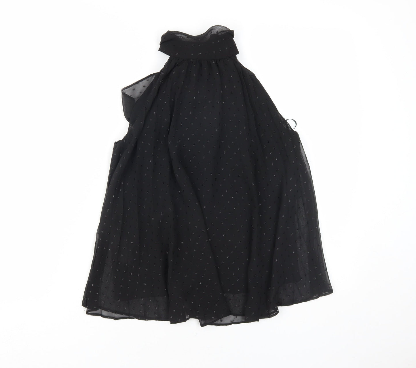 Womens UK Size 2 MNG Black Basic Blouse