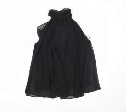 Womens UK Size 2 MNG Black Basic Blouse