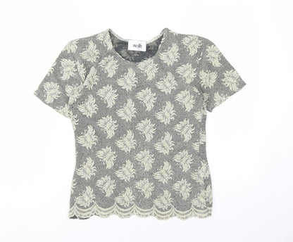Womens UK Size 14 Wallis Grey Basic T-Shirt