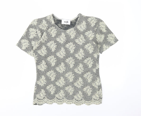 Womens UK Size 14 Wallis Grey Basic T-Shirt