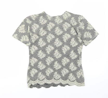 Womens UK Size 14 Wallis Grey Basic T-Shirt