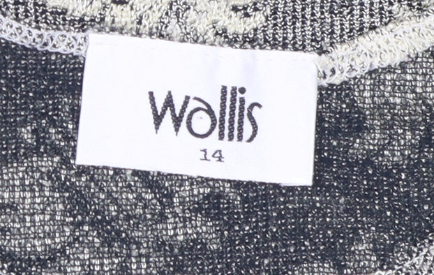 Womens UK Size 14 Wallis Grey Basic T-Shirt