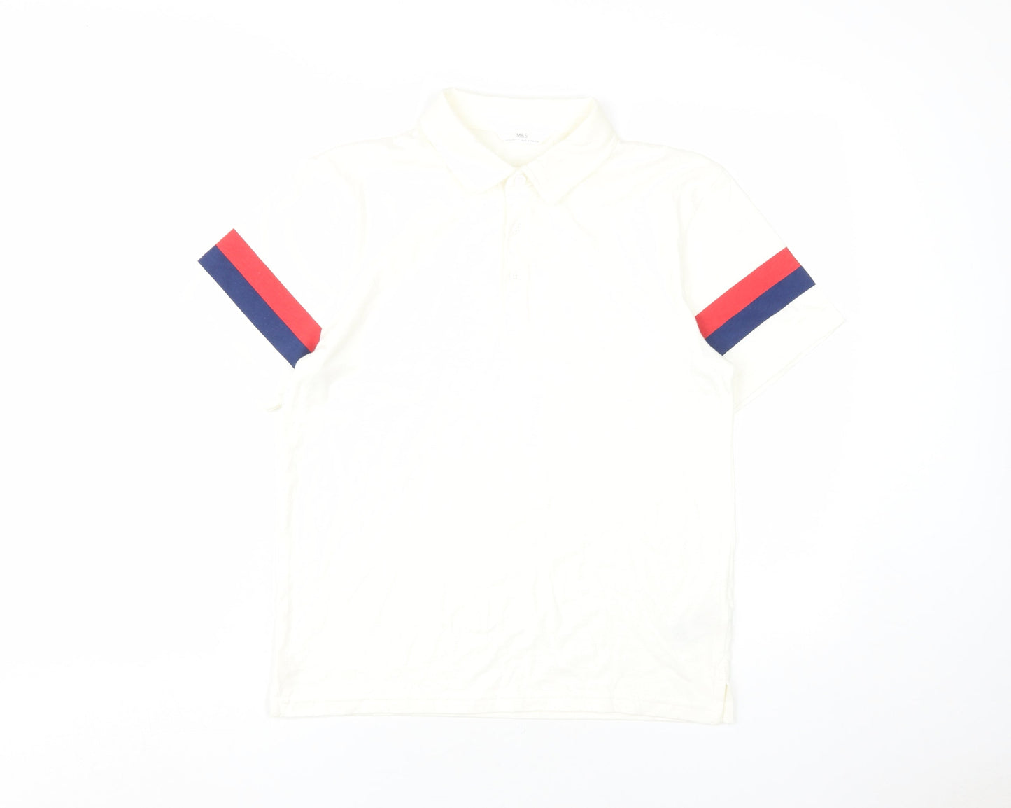 Marks and Spencer Boys Polo Shirt White 12-13 Years
