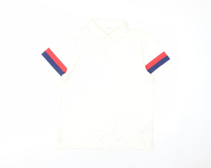 Marks and Spencer Boys Polo Shirt White 12-13 Years