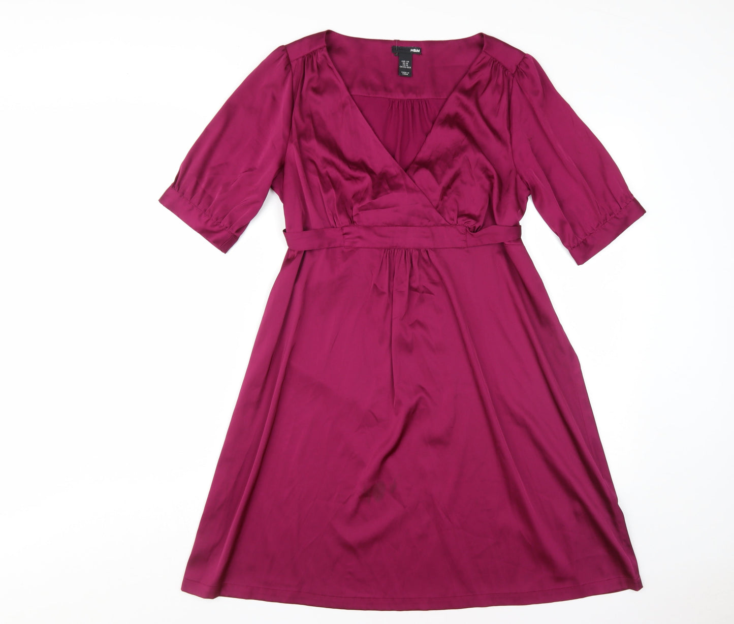H&M Women's Purple Wrap Dress, Size 12, Casual Style