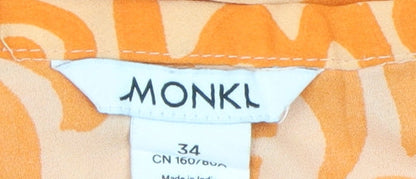 Monki Women's Orange Geometric Long Wrap Skirt
