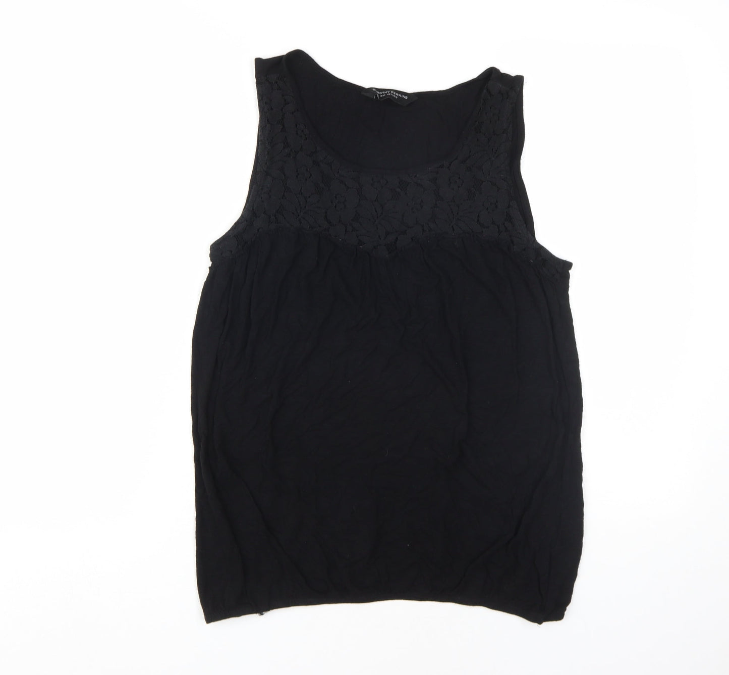 Womens UK Size 14 Dorothy Perkins Black Basic Tank