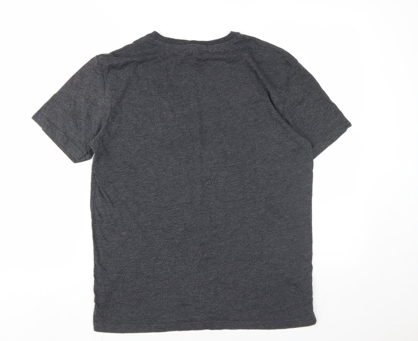 Navy & Navy Men's Grey Crew Neck T-Shirt Size L