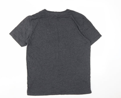 Navy & Navy Men's Grey Crew Neck T-Shirt Size L