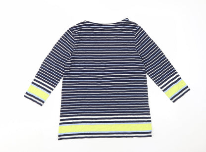 Womens UK Size 12 M&Co Blue Basic T-Shirt
