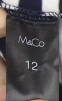 Womens UK Size 12 M&Co Blue Basic T-Shirt