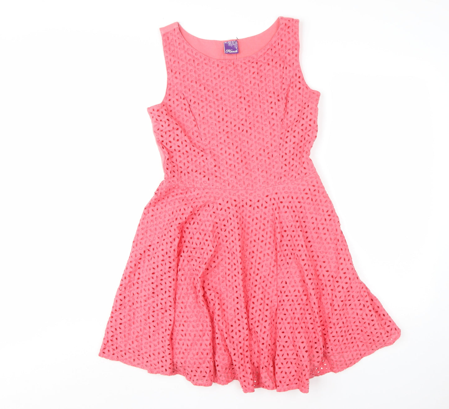 Hooch Women's Pink Fit & Flare Sleeveless Dress - S