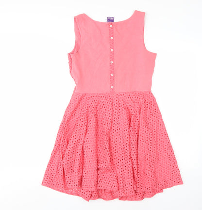 Hooch Women's Pink Fit & Flare Sleeveless Dress - S