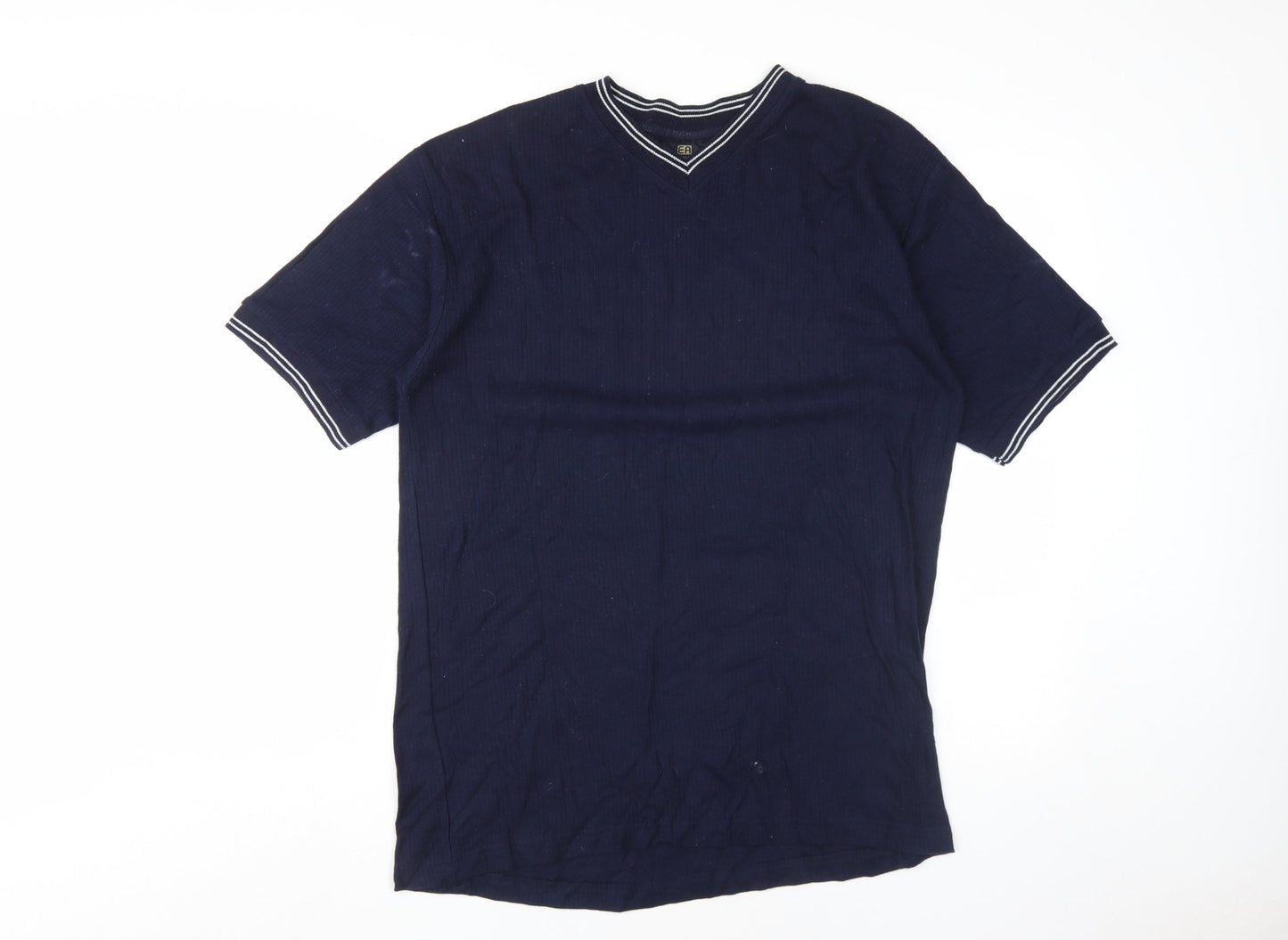 EA Menswear Blue V-Neck Men's T-Shirt L