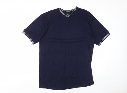 EA Menswear Blue V-Neck Men's T-Shirt L