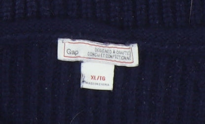 Gap Boys' XL Blue Chunky Knit Pullover Jumper