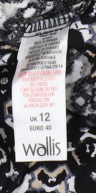 Wallis Women's Black Geometric Jumpsuit Size 12