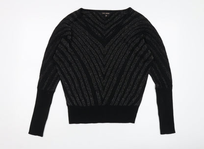 Womens UK Size M QED London Black Pullover Jumper