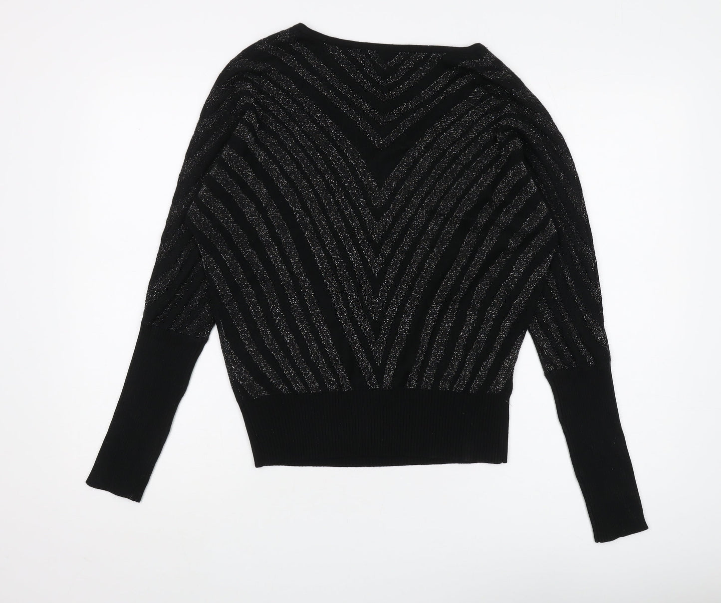 Womens UK Size M QED London Black Pullover Jumper