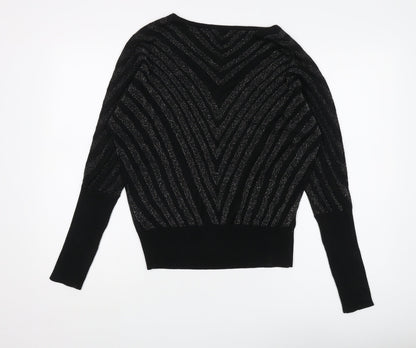 Womens UK Size M QED London Black Pullover Jumper