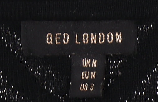 Womens UK Size M QED London Black Pullover Jumper