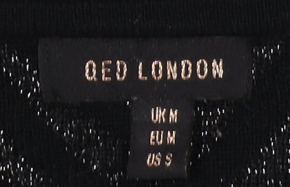 Womens UK Size M QED London Black Pullover Jumper