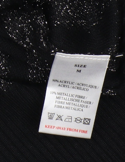Womens UK Size M QED London Black Pullover Jumper