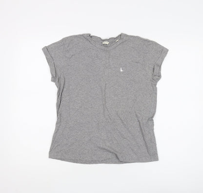 Jack Wills Women's Grey T-Shirt, Size 6, Basic