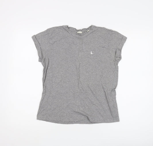 Jack Wills Women's Grey T-Shirt, Size 6, Basic